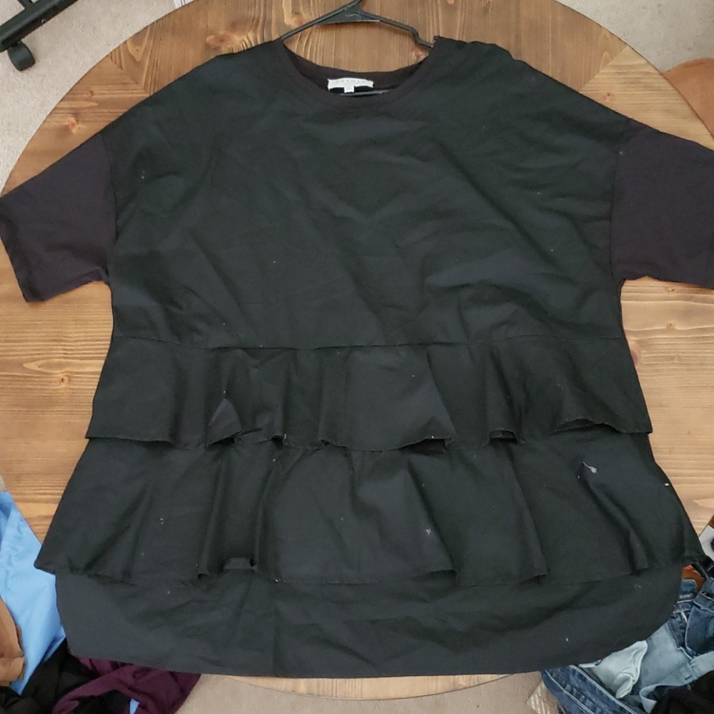 Black Ruffle Hayden Blouse